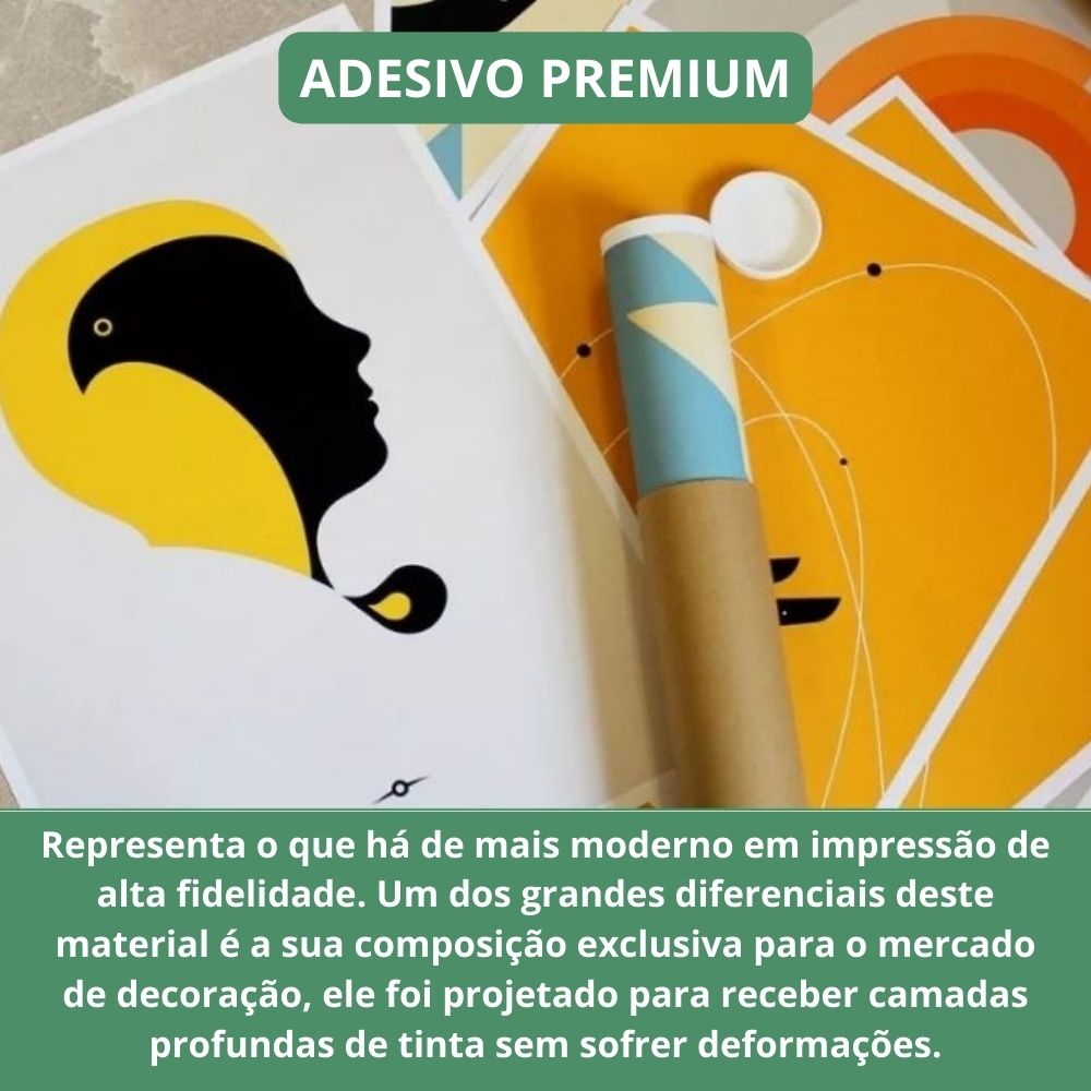 Quadro Decorativo Abstrato Colorido em Adesivo com Moldura Caixa